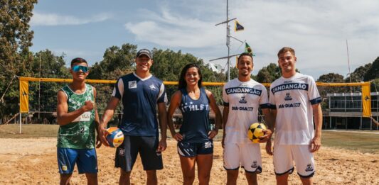 (esq. p/ dir.) Atletas Daniel; Felipe; Lana; Lucão e Pedrinho (Pedro Naegle/Nero Filmes) festival de areia brasília df