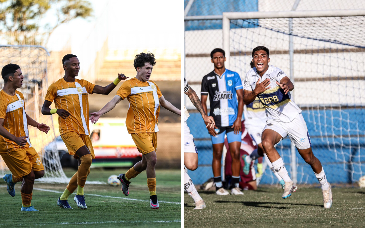 Jogadores de Brasiliense e Real Brasília comemoram ida à final do Candanguinho Sub-20 2024