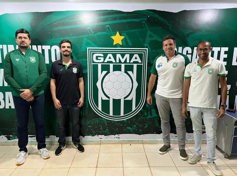 Luis Felipe de Assis, novo Coordenador de Futebol do Gama ao lado de Wendel Lopes, Zuza Falcão e Altair Sula